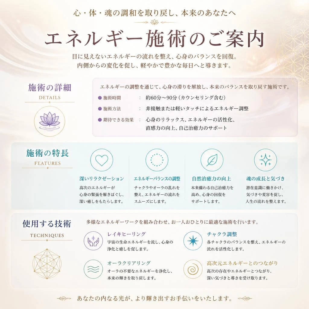 4. BONHEURのエネルギー施術