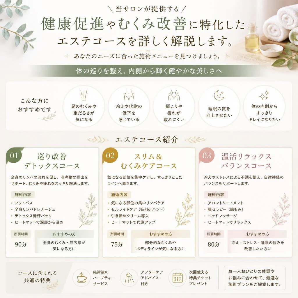 健康促進とむくみ改善のメニュー