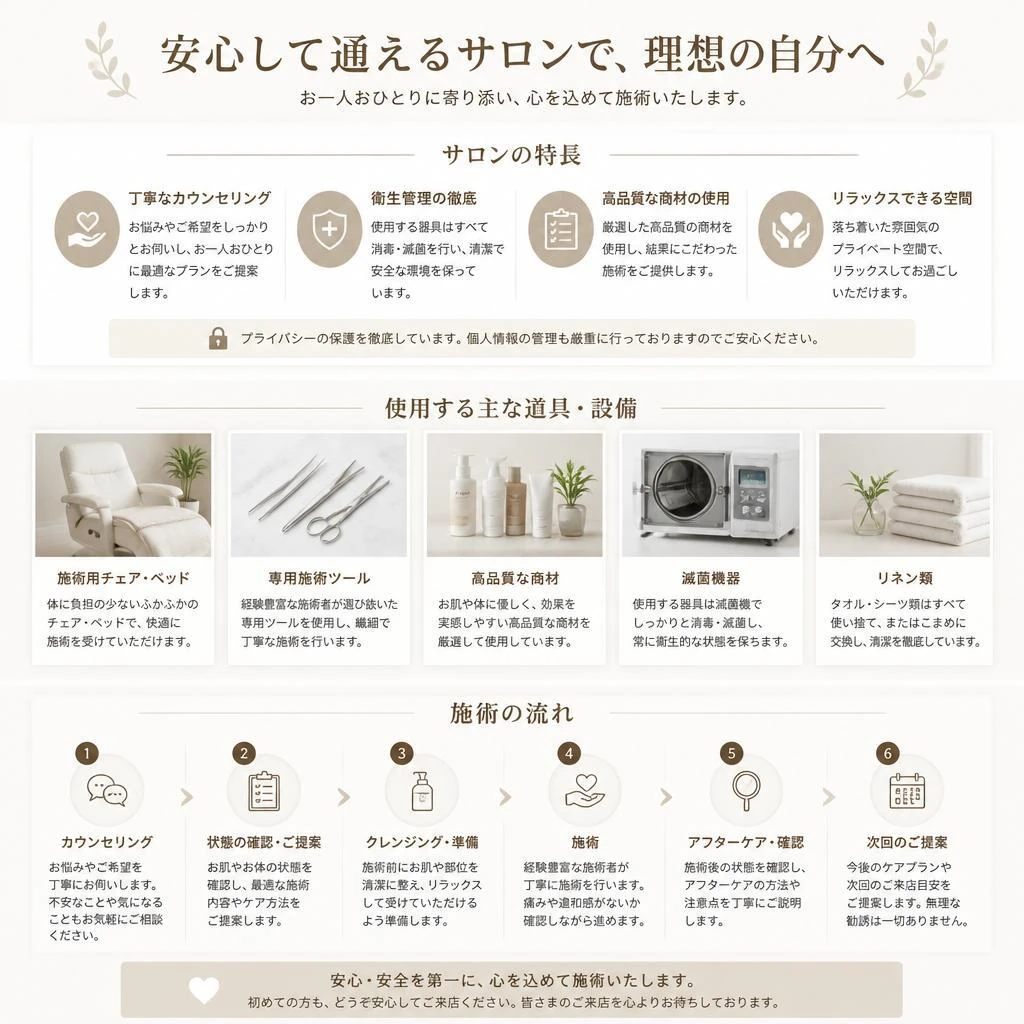 エステサロンのこだわり