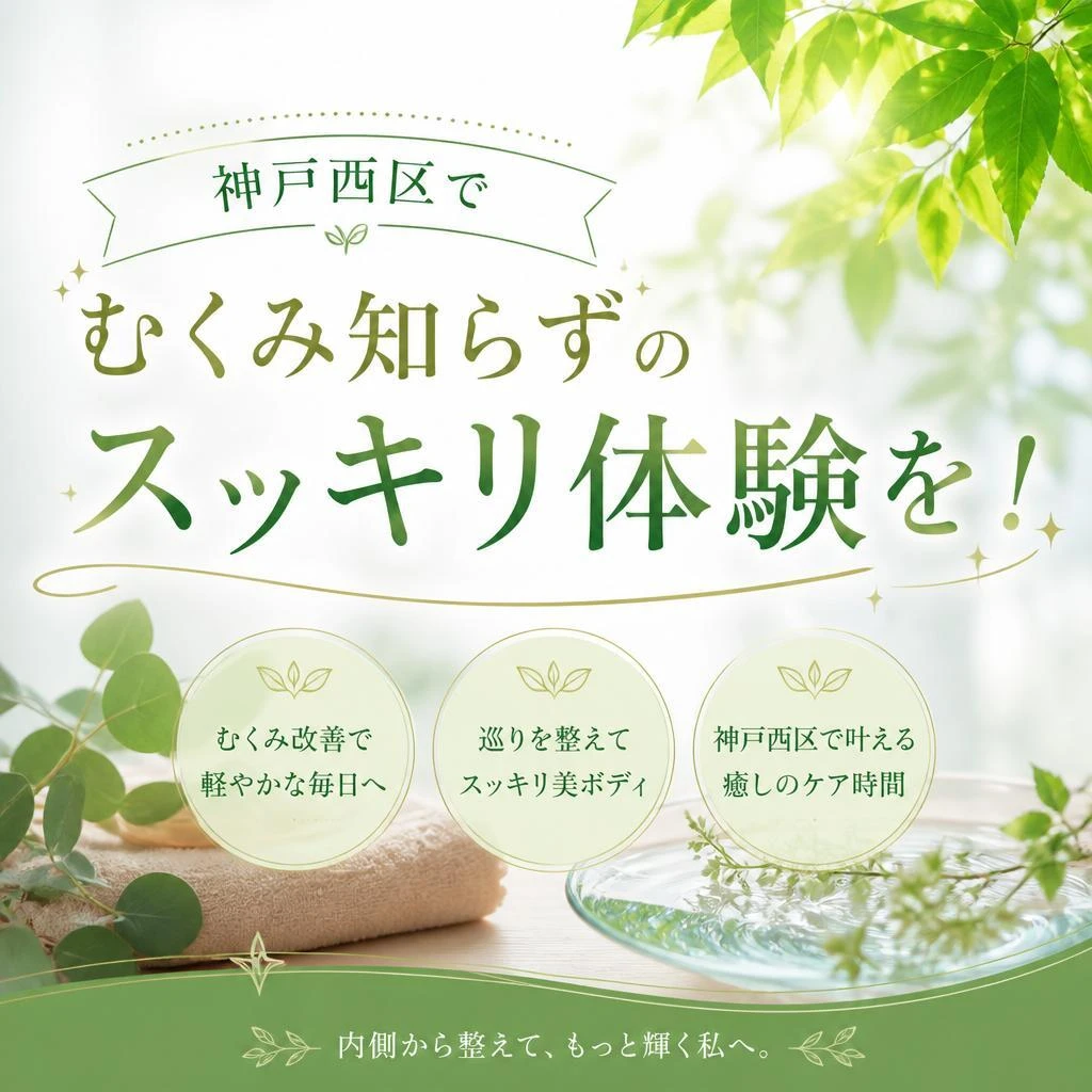 神戸西区でむくみ知らずのスッキリ体験を！
