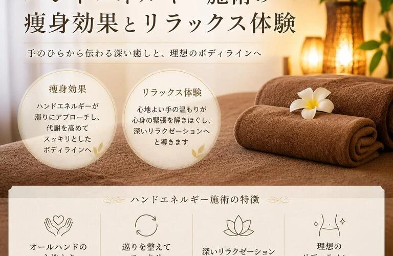 西新町で実感するハンドエネルギー施術の痩身効果とリラックス体験