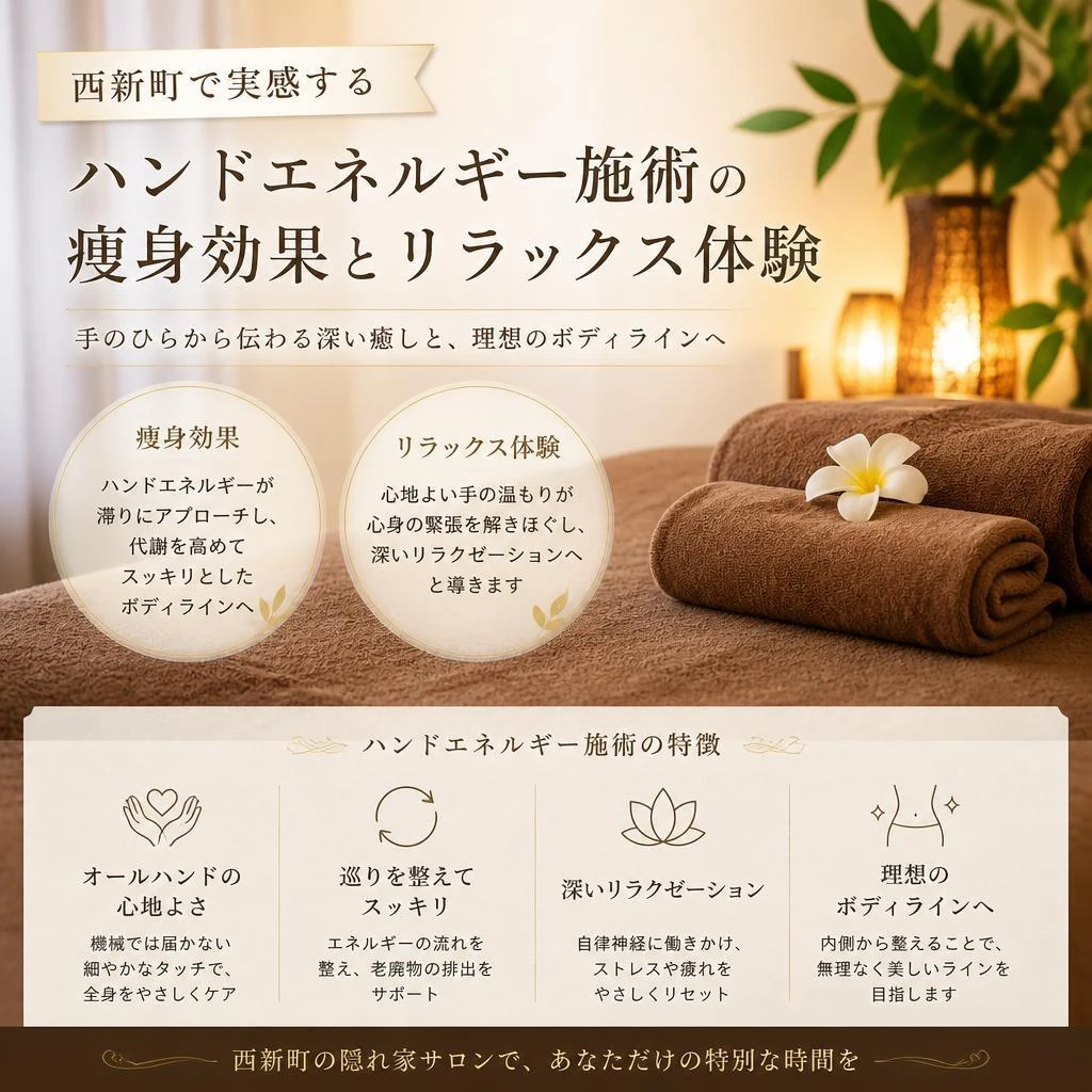 西新町で実感するハンドエネルギー施術の痩身効果とリラックス体験