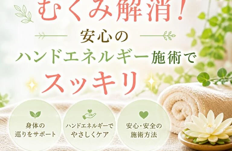明石市でむくみ解消！安心のハンドエネルギー施術でスッキリ