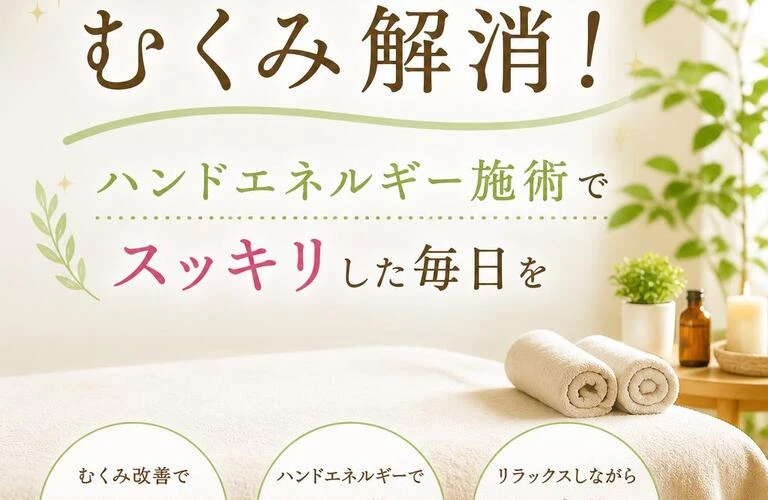 西新町でむくみ解消！ハンドエネルギー施術でスッキリした毎日を