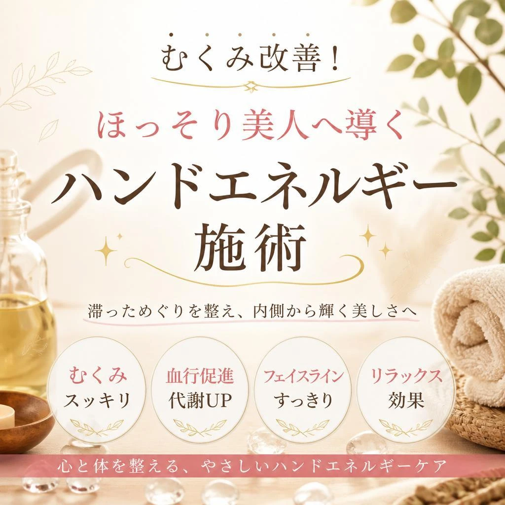 むくみ改善！ほっそり美人へ導くハンドエネルギー施術
