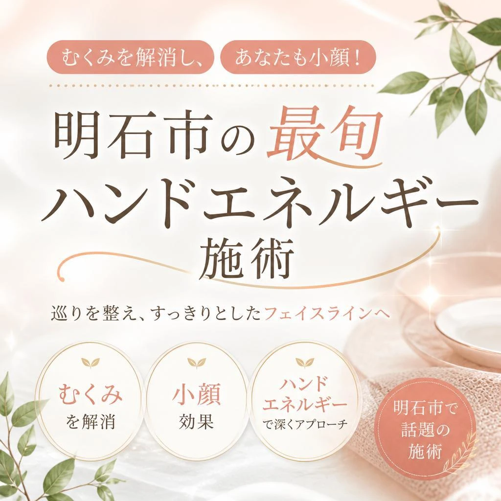 むくみを解消し、あなたも小顔！明石市の最旬ハンドエネルギー施術