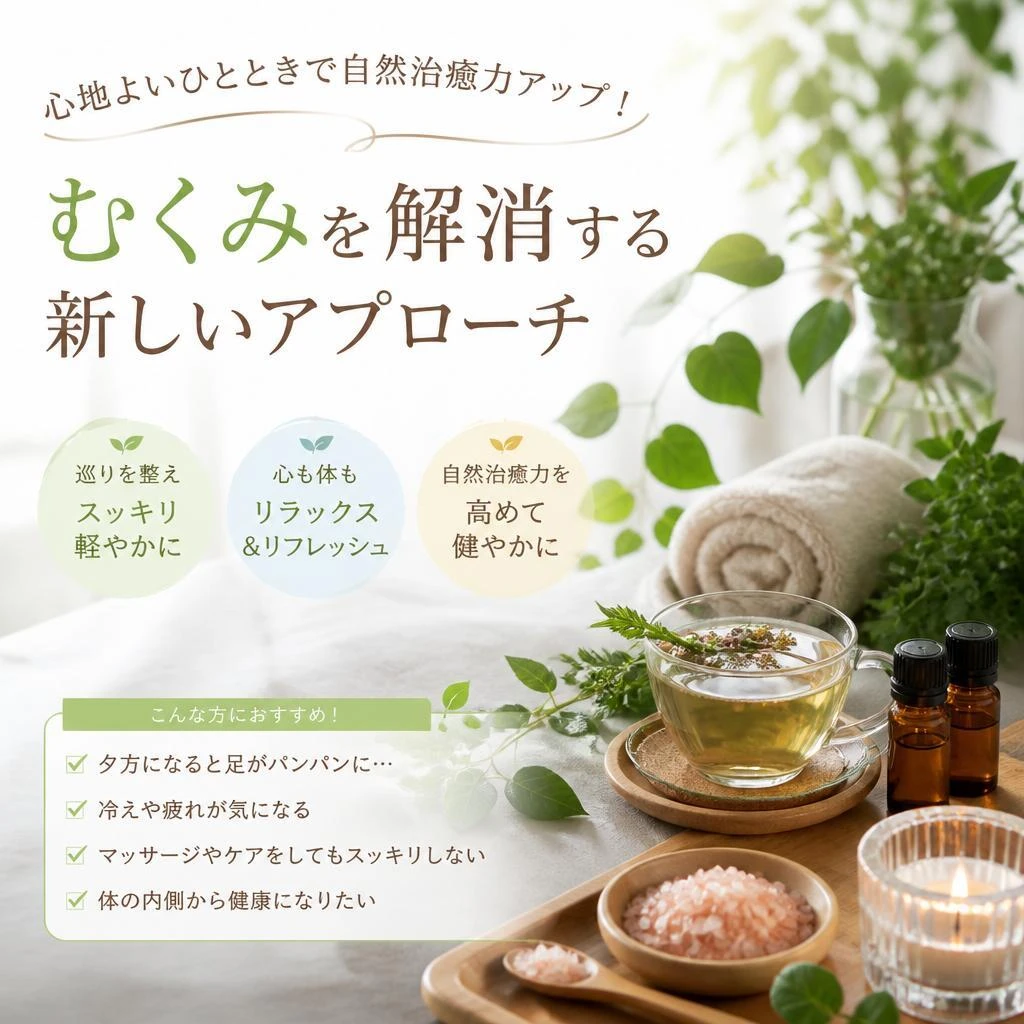 心地よいひとときで自然治癒力アップ！むくみを解消する新しいアプローチ
